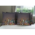 thumbnail image 6 of Ambesonne City Throw Pillow Cover 4 Pack, Abstract Cityscape Bokeh, 18", Multicolor, 6 of 7