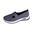 thumbnail image 1 of AUDeals Womens Orthopedic Slip On Sneakers Non Slip Arch Support Lightweight Breathable Walking Shoes (Dark Gray, 9), 1 of 9