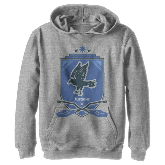 Boy's Harry Potter Quidditch Ravenclaw Team Crest  Pull Over Hoodie Athletic Heather Medium