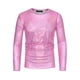 thumbnail image 5 of Camiseta metálica INSPIRE CHIC de cuello redondo para hombres, de manga larga, para fiestas y clubes, camisetas brillantes 2XL rosa, 5 of 5
