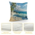 thumbnail image 4 of Orinice Palm Trees Wave Beach Graphic Decorative Pillow Cover for Home Couch Living Room Bed Sofa 1PC 24x24in, 4 of 5