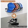 thumbnail image 3 of Metal Hat Racks for Baseball Caps Wall Organizer, 2 Packs, Black, 3 of 5