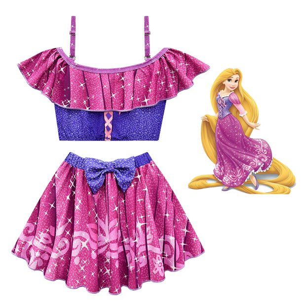 Disney-traje de baño de princesa Elsa para niñas, traje de baño de dos piezas con diseño de Jasmine y Isabela, Cosplay Fivean unisex