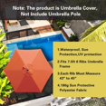 thumbnail image 5 of Bibana Replacement Canopy for 7.5ft Patio Umbrella, Market Umbrella Top with 6 Ribs, Outdoor Umbrella Cover (Orange), 5 of 6
