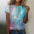 thumbnail image 2 of Save On 3D Galaxy T-Shirts for Women Universe Graphic Tees Short Sleeve Shirts Casual Cotton Tunic Tops Crew Neck Blouses Teen Girls Clothes Vacation Party Going Out Outfits, 2 of 4