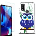 thumbnail image 1 of Slim-Fit Protective Phone Case (Black) compatible with Motorola Moto G Pure 5G, with Tempered Glass Screen Protector, by OneToughShield ® - Blue Owl, 1 of 3