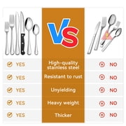 48-Pieces Silverware Set for 8, Stainless Steel Flatware Cutlery Utensil Set forks and Spoons, Kitchen Tableware Set