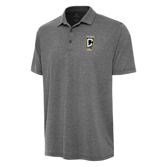 Men's Antigua Heather Black Columbus Crew Scheme Polo