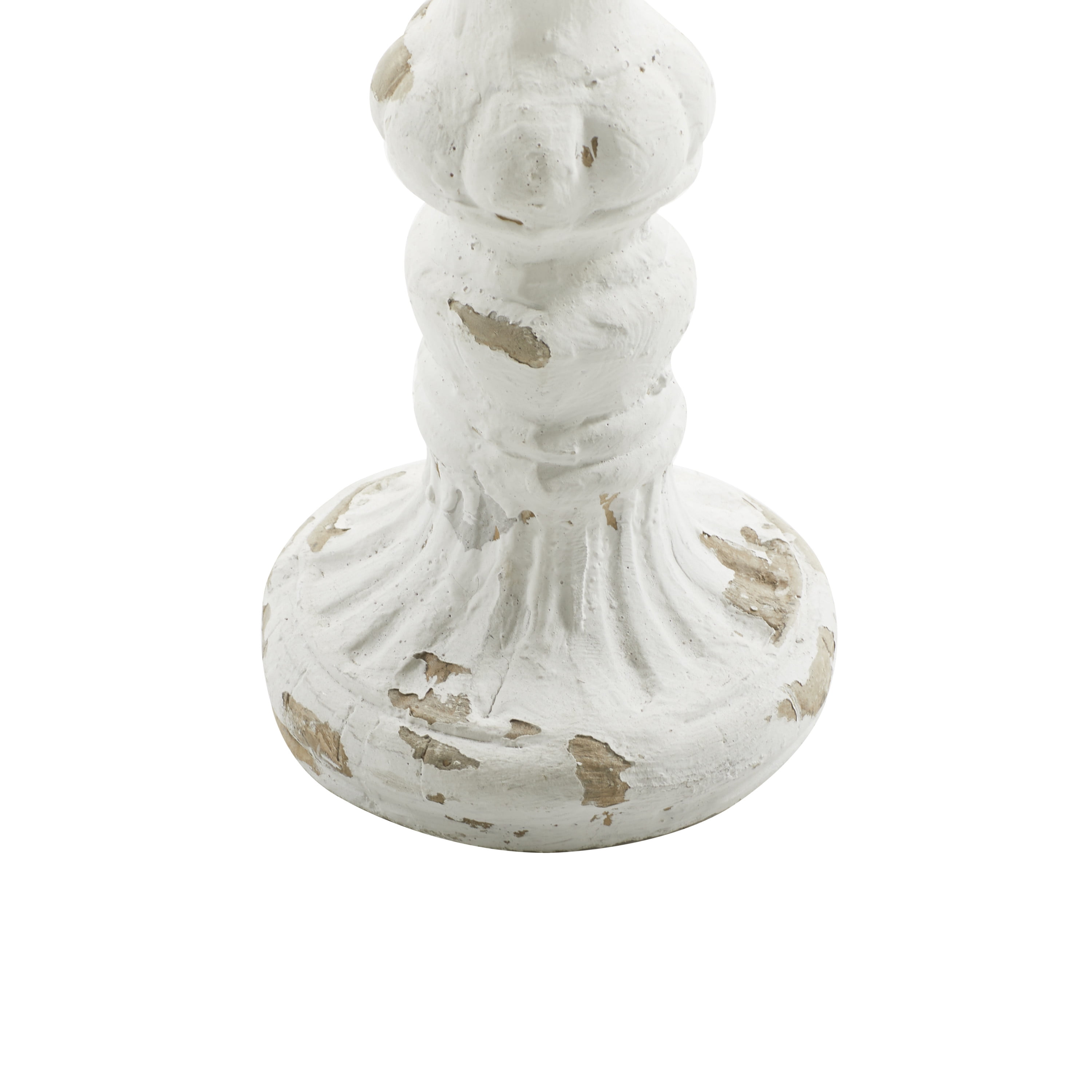 DecMode Fiberglass Vintage Finial Sculpture, White