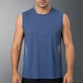 thumbnail image 2 of Men's Workout Sleeveless Shirts UPF 50+ Summer Beach Swim Shirt Quick Dry Cooling Gym Muscle Fitness Running Tank Tops Big and Tall Size M-5XL Blue, 2 of 5