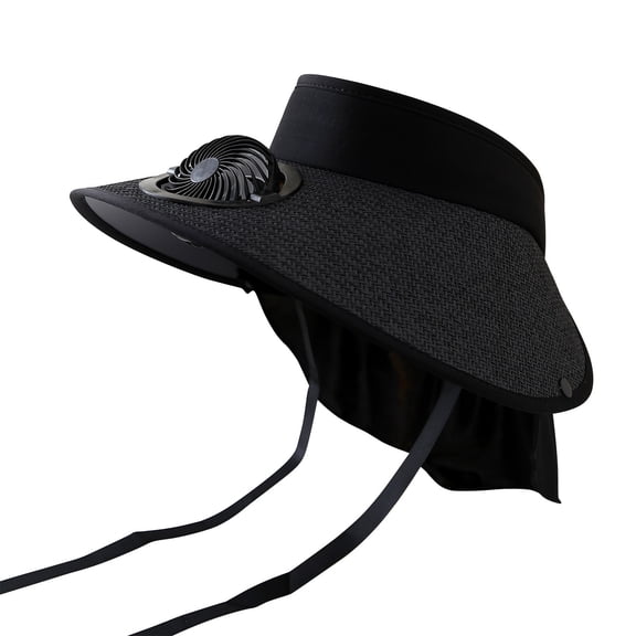 Solar Fan Hat Sun Visor Hat Detachable Solar Charging Fan Built-in Wide-brimmed Hat UPF 50 Solar Fan For Summer Hat Mountaineering And Fishing Hat