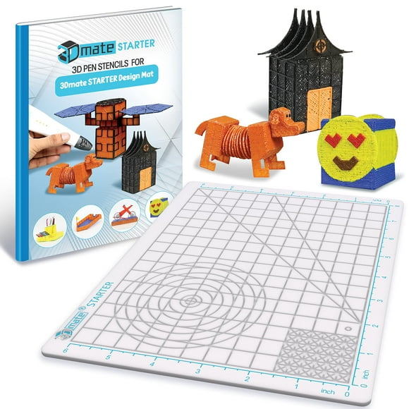 Alfombrilla 3D 3Dmate Starter transparente de 23 x 18 cm con plantillas