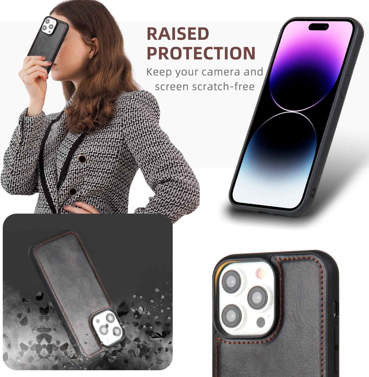 Phone Case Wallet Case Compatible for iPhone 15,iPhone 15 Multifunctional 2 in 1 Magnetic Case Wallet,Durable PU Leather Flip Lanyard Strap Wristlet Zipper Card Holder  for iPhone 15