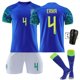 thumbnail image 1 of Surgei 2223 Brasil Camisetas de fútbol, Brasil Estadio de casa Número #4 Erika Impreso Manga Corta Tops Calcetines Camisetas de fútbol de 4 piezas, Camisetas de fútbol de Brasil para adultos, XXXL, 1 of 4