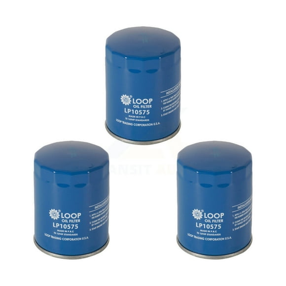 LOOP Engine Oil Filter (3 Pack) for Car Ford F-150 Chevrolet GMC Sierra 1500 Silverado Explorer Edge Equinox Escape Cadillac Terrain Transit-250 Mustang Traverse Fusion Lincoln Acadia Buick KLO-100047