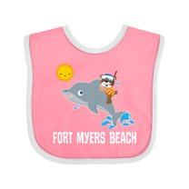 Inktastic Fort Myers Beach Florida Dolphin Boys or Girls Baby Bib