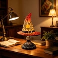 thumbnail image 5 of PoyoKee Halloween Decorations - Witch Hat Lamp, Gothic Stained Glass Night Light, Witch Resin Desk Lamp for Book Shelf Mantel Halloween Indoor Decor, 5 of 7