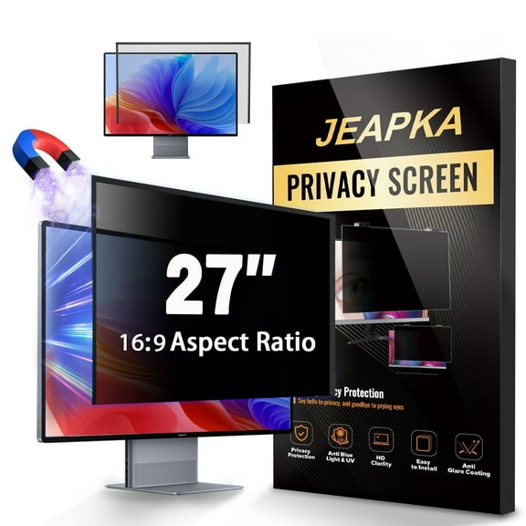 Magnetic Computer Privacy Screen 27 inch, Removable Privacy Screen Filter for Frameless Monitor 16:9 Widescreen, Anti Blue Light  Anti-Glare Protector