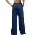 thumbnail image 4 of Low Rise Sweatpants Women Wide Leg Baggy Joggers with Pockets Athletic Workout Sweatpants Lounge Pants Dark Blue XL, 4 of 6