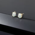 thumbnail image 5 of Gem Stone King 14K Yellow Gold Stud Earrings for Women Men 2.00 Ct Oval Cabochon 8x6mm White Simulated Opal, 5 of 5