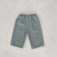 thumbnail image 4 of Odeerbi 0-3 Years Infant Boys Girls Raw Hem Jeans Cute Retro Denim Pants Sports Casual Cotton Cropped Pants with Pockets, 4 of 6