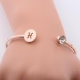 thumbnail image 3 of HAHDAXIA Rose Gold Zodiac Sign Cuff Bracelet Bangle with Clear Crystal Birthday Gift for her, 3 of 7