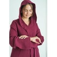 thumbnail image 3 of SUSSEXHOME 100% Cotton Muslin Robe – Lightweight Bathrobe for Women and Men, Small/Medium, Burgundy, 3 of 4