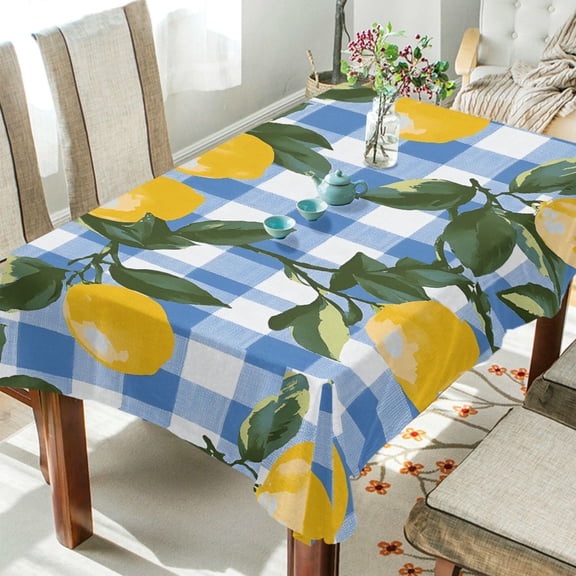 Yayeee Tablecloths 54" x 54" Rectangle Wrinkle Resistant Party Table Cover, Light Blue Plaid