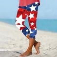 thumbnail image 5 of SELONE Leggings for Women 4th of July Patriotic Graphic Lounge Capri Pants Red White and Blue Clothes White XL, 5 of 5