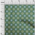 thumbnail image 1 of oneOone Georgette Viscose Teal Green Fabric Floral & Tiles Moroccan Fabric For Sewing Printed Craft Fabric By The Yard 42 Inch Wide, 1 of 4