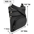 thumbnail image 4 of Roma Leathers Genuine X-Large Crossbody Purse, Multi-Pocket, Adjustable Strap, XL, Black, 4 of 6