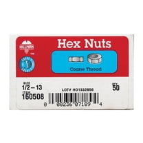 Hillman 160508 Hex Nut 1/2" Zinc-Plated Steel USS Zinc-Plated