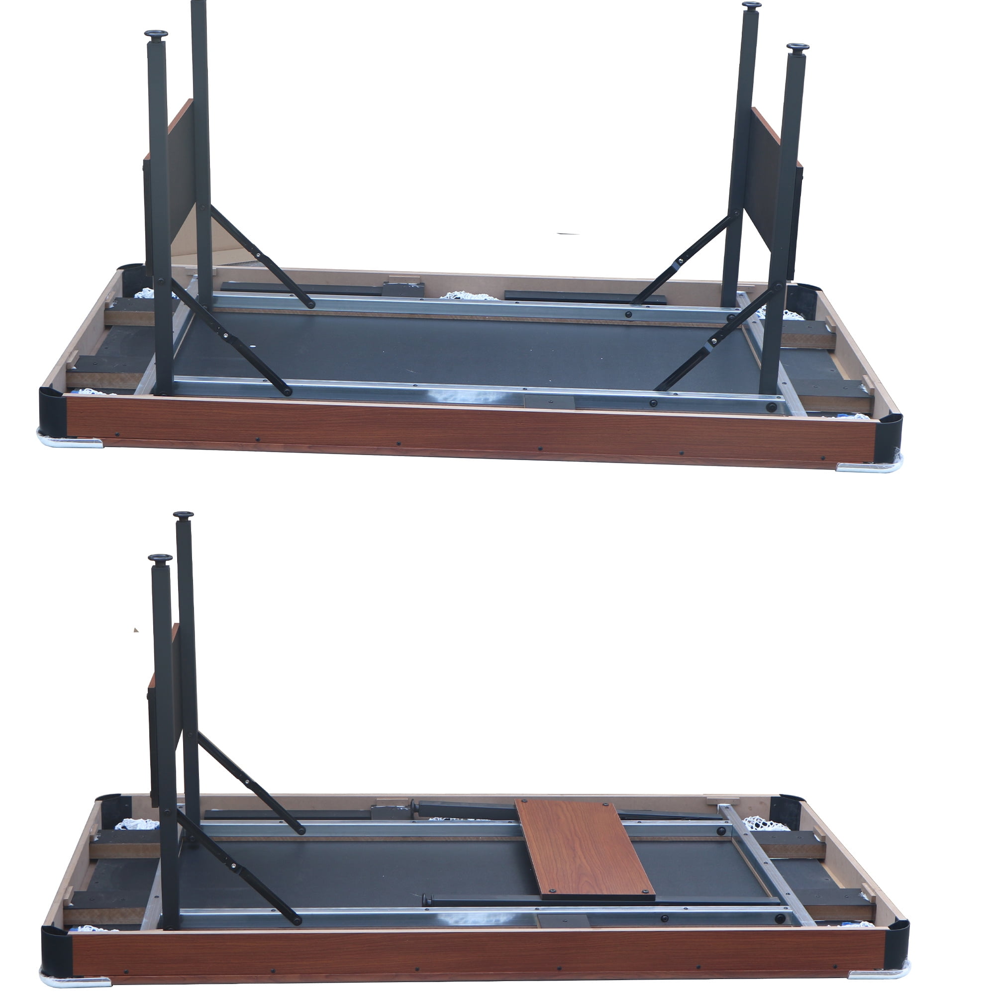 Aukfa Pool Table, Folding Billiard Game Table, Blue/Brown