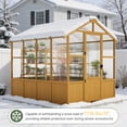 thumbnail image 4 of Sylviera 6x8ft Wooden Greenhouse with Pine Wood Frame & Polycarbonate Panels, Walk-In Outdoor Greenhouse with Reinforced Roof, Lockable Door & Roof Vents for Backyard Garden, 4 of 8