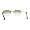 thumbnail image 2 of Art Nouveau Luxury 90s Rimless OG Oval Sunglasses Gold Brown Green Gradient, 2 of 4