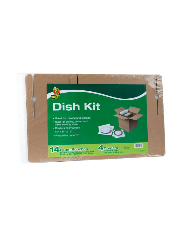 Duck Brand Dish Kit, 14 Pouches and 4 Corrugate Dividers (Box Not Included)