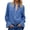 Blue, variant on Womens Long Sleeve Tunic Shirt Elegant Ruffle Cuff Zip Front Blouse Lapel Collar Casual For Fashion Clothes