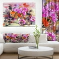 thumbnail image 1 of Fleurs Roses et Papillons Mignons - Impression sur Toile d'Art Floral, 1 of 4