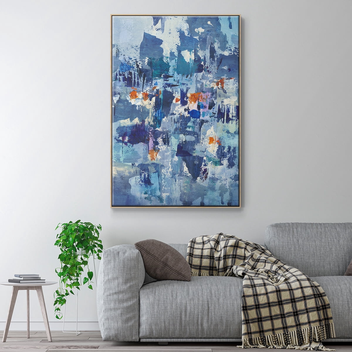 Reticent III Framed Premium Gallery Wrapped Canvas - Ready to Hang - 27 x 41 - Natural Wood Floating Frame