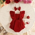 thumbnail image 5 of Bigetiay Toddler Girls Christmas Outfits Ruffled Sleeve Romper Bodysuits Headbands Set, Size 12-18 Months, 5 of 7