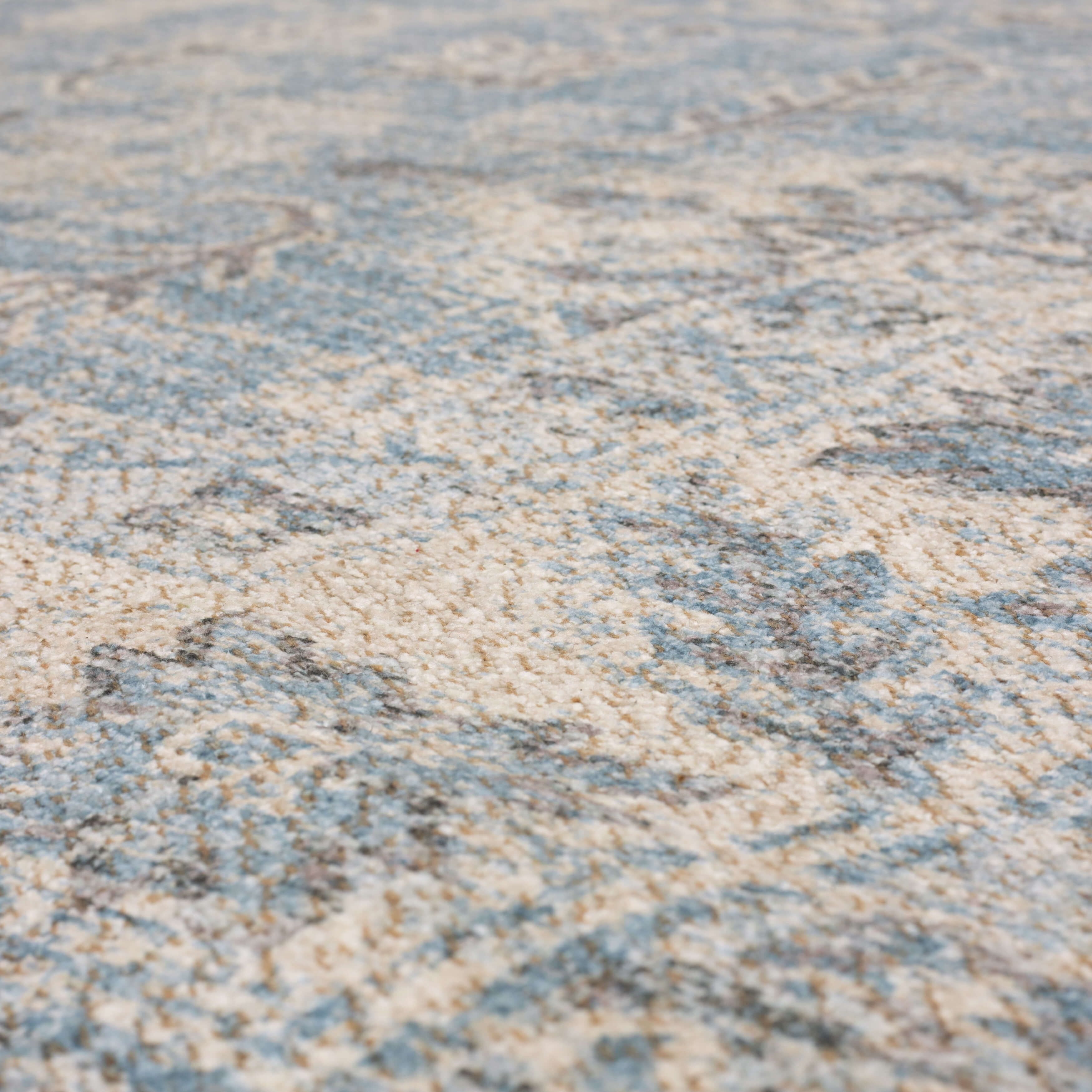 Mainstays Zula Acacia Low Pile Stain/Fade Resistant Polyester Indoor Area Rug, Blue, 5' x 7'