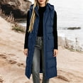 thumbnail image 5 of SAWOBUUN Womens Long Hooded Puffer Vest Sleeveless Zip Up Quilted Padded Gilet Casual Warm Winter Coat with Pockets, 5 of 9