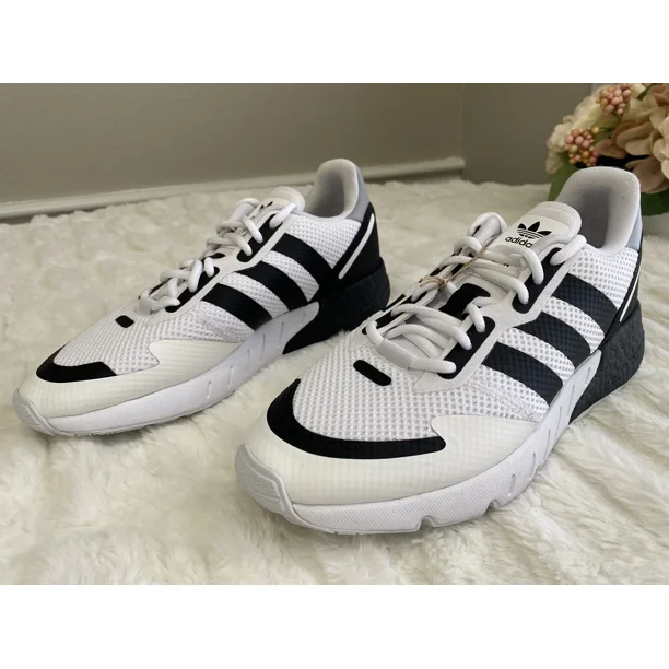 NWOB Ad-id-as Originals ZX 1K Boost FX6510 White Black Running Shoes MEN SIZE 7.5