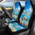 thumbnail image 3 of Pzuqiu Sea Turtle Floral Print Car Seat Covers Protect Car Seat Covers Full Set Breathable 3 PCS Front and Rear Seat Cover Set Fit for SUV Cars, 3 of 10