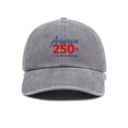 thumbnail image 4 of NIEWTR 250 Anniversary USA Hat 250 Year American Anniversary Hat Embroidery Eagle Patriotic Adjustable Baseball Cap for Men Women(Grey,A), 4 of 6