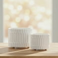 thumbnail image 3 of Chiara Ceramic Round Pots with Embossed Geometric Spike Pattern (Set of 2), 3 of 8
