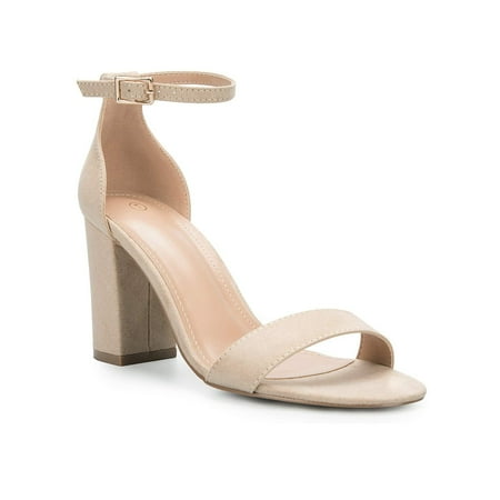 

Mysoft Women s Chunky Block Heels Sandals Women Dress Shoes(Nude Size 9.5)