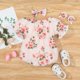 thumbnail image 2 of Gibobby Ropa Para Bebe de verano Triángulo Bebé Mono Bebé Salir Escalada Ropa Pequeña Flor Princesa Falda Casual(Rosa, 12-18 Meses), 2 of 5