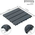 thumbnail image 7 of Miniyam 44-Pack Square 11.8"x11.8" Waterproof Deck Tiles, All-Weather, for Porch, Poolside, Gray(Small Straight line), 7 of 7