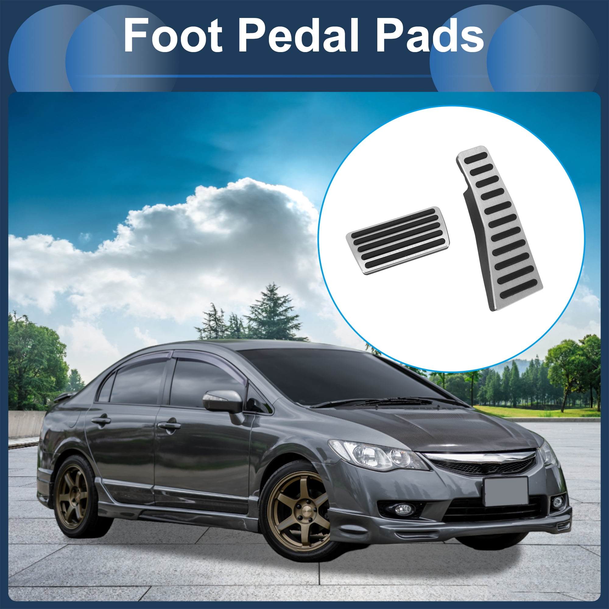 Unique Bargains 2 Pcs Foot Pedal Pads Foot Accelerator Covers for Honda Civic 2006-2009